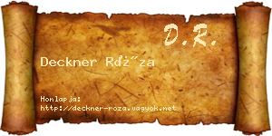 Deckner Róza névjegykártya